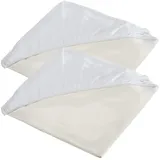 Erwin Müller Molton Spannbettlaken wasserdicht/kochfest 2er-Pack Eisenach in weiß | Gr.: 180x200 cm