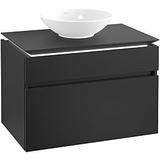 Villeroy & Boch Legato Waschtischunterschrank B602L0PD 80x55x50cm, mit LED-Beleuchtung, Black Matt Lacquer