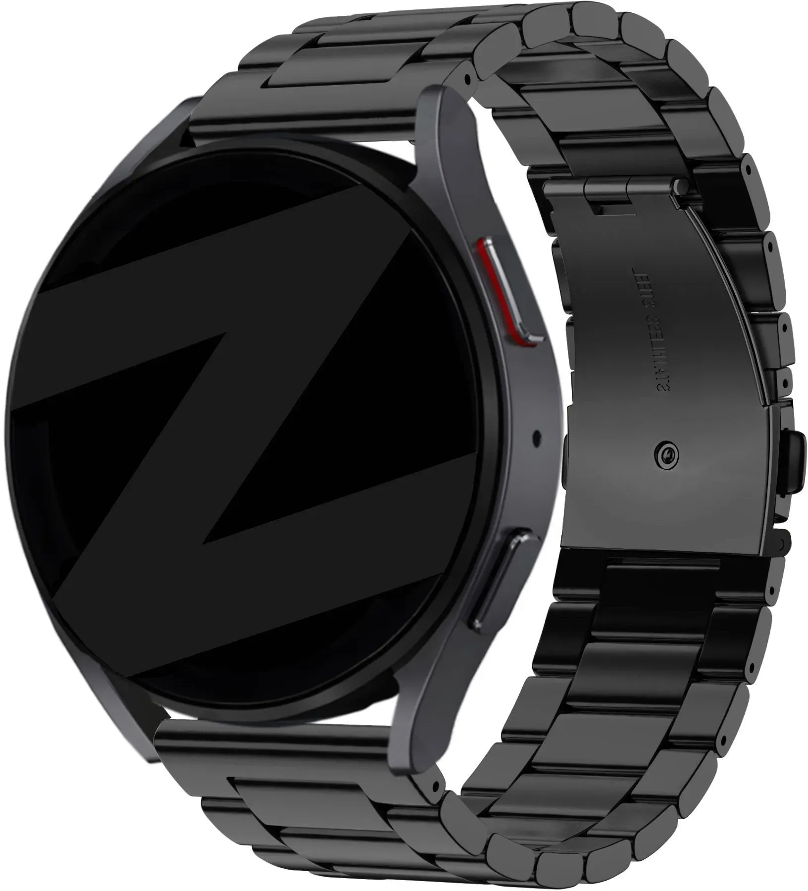 Bandz Realme Watch S (Pro) Armband Stahl 'Classic' für Realme Watch S  - Schwarz - Butterfly-Verschluss