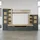 Home Affaire Wohnwand HOME AFFAIRE "Ghent", anthrazit mit eiche, B:331cm H:206cm T:52cm, Glas, Holzwerkstoff, Kunststoff, Kastenmöbel-Sets, Wohnwand, Mit Hirnholzapplikationen - Aufgebaut (B/T/H): 331/52/206 cm
