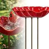 Bienentränke Blumes Für Den Garten, 1/2/3 Stück Bienenbäder Für Den Garten, Dekorative Metall Gartenstecker, Insektentränke Gartens Für Bienens Schmetterlingstränke, Vogeltränke Futterschale (3pcs)
