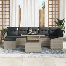 vidaXL Gartensofa-set mit Kissen Hellgrau