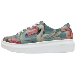 Plateausneaker DOGO "Damen Myra Arizona Dream Vegan Damen Sneaker / Female", Damen, Gr. 40, Normalschaft, blau (blau, rot), Lederimitat, Schuhe, Vegan