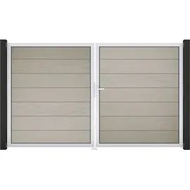 GROJA Doppeltor 300 x 180 cm Grau/Aluminium