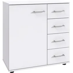 Kombikommode WIMEX "Taiga", weiß, B:81cm H:83cm T:41cm, Spanplatte, Sideboards, 1 türig und 4 Schubladen