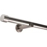 deco-raum Gardinenstange auf Maß 25mm Edelstahl-optik 220cm