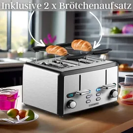Steinborg SB-2210 XXL 4-fach Toaster 1600 Watt 2x Brötchenaufsatz
