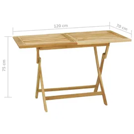 vidaXL Garten-Essgruppe 5-tlg. natur klappbar