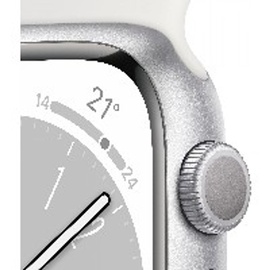 Apple Watch Series 8 GPS 41 mm Aluminiumgehäuse silber, Sportarmband weiß
