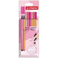 Stabilo Premium-Filzstifte & Fineliner - STABILO Pen 68 & STABILO point 88 - Shades of Pink - 8er Pack