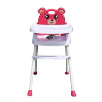 4 IN 1Kinder Kinderhochstuhl Hochstuhl Treppenhochstuhl Babystuhl Kleinkind Tisch Sitz,verstellbar (Rosa)