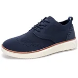 Herren Anzugschuhe Atmungsaktiv Gestrickter Stoff Schnürhalbschuhe Casual Schuhe Memory Foam Insole Leichte Außensohle Moderne Klassische Schuhe EU39-47 - 47 EU