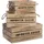 Atmosphera Set aus 3 Kisten Holz  -  Beige