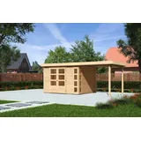 Karibu Kerko 5 Gartenhaus inkl. Anbau 2.4m natur (9193)