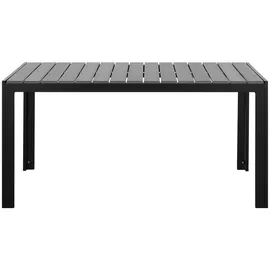 Beliani Como Gartentisch 150 x 90 x 74 cm Grau/Schwarz