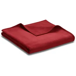 Wohndecke BIEDERLACK "Unicolour", rot (purpur), B:150cm L:200cm, Baumwolle, Polyacryl, Polyester, Wohndecken, in vielen Farben