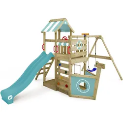 Spielturm SeaFlyer mit Schaukel & pastellblauer Rutsche One Size