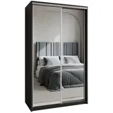 masseno Schwebetürenschrank RIEN 120 x 205 x 60 cm Schwarz