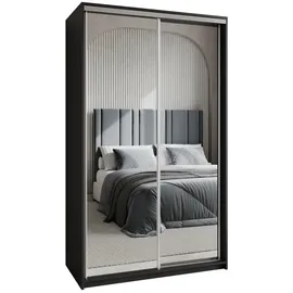 masseno Schwebetürenschrank RIEN 120 x 205 x 60 cm Schwarz