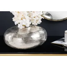 Riess-Ambiente Vase ABSTRACT ORIENT - modern Deko 35cm silber rund Metall Hammerschlag-Design