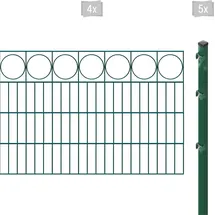 Arvotec Doppelstabmattenzaun ARVOTEC "ESSENTIAL 80 zum Einbetonieren "Ring" mit Zierleiste", grün (dunkelgrün), H:80cm, Kunststoff, Stahl, Zaunelemente, Zaunhöhe 80 cm, Zaunlänge 2 - 60 m