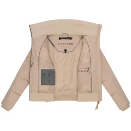 Navahoo Damen, Teddy-Fleecejacke warme Winterjacke mit hohem Kragen Teddyzone 14 beige, Gr. XL - XL