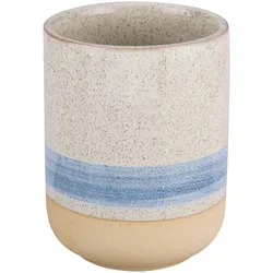 Zahnputzbecher KLEINE WOLKE "Navagio", blau (stahlblau), B:7,5cm H:9,6cm L:7,5cm, Steinzeug, Zahnputzbecher
