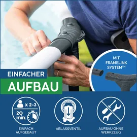 BESTWAY Steel Pro Max Frame Pool Set 427 x 107 cm lichtgrau inkl. Filterpumpe + Zubehör