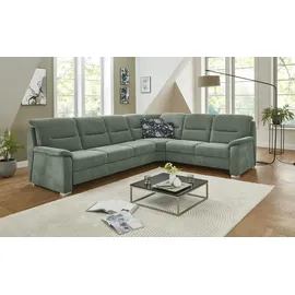 meinSofa Eckcouch Flachgewebe 2-Sitzer Grün