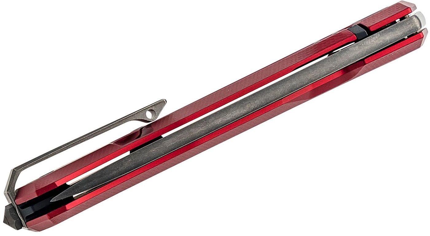 Lionsteel Folding knife OLD BLACK M390 blade, RED aluminum handle MT01A RB