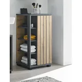 Stella Trading NIZZA Badezimmer Kommode in Graphit, Artisan Eiche Optik - Badezimmerschrank Bad Schrank mit viel Stauraum - 50 x 92 x 37 cm (B/H/T)