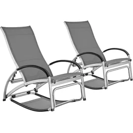 Tectake Avignon Sonnenliege 195 x 62 x 91 cm Grau