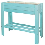 Wagner GreenFAMILY - Hochbeet GreenBOX Light - Nadelholz, Massivholz FSC®, Aqua Splash/türkis, 70 x 83 x 34,5 cm, Regalboden, inkl. Pflanztasche - 25027001