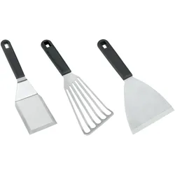 3er Set Edelstahl Grillbesteck Pfannenwender Grillwerkzeug Wender Fischwender Spachtel
