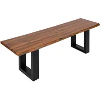 Loreno® SAM Sitzbank, Braun, Holz, Echtholz,Akazie, Rechteckig,Rechteckig, U-Form, 140x45x42