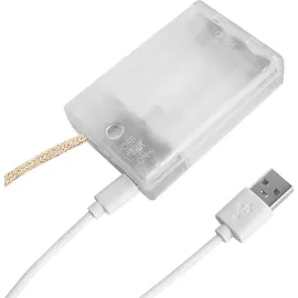 BUTLERS LED-Lichterkette Naturseil 4,6 m Braun