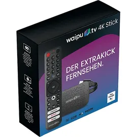 WAIPU.TV 4K Stick + Fernbedienung Streaming Stick, Schwarz