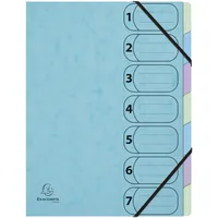 Exacompta 56562E 8x Ordnungsmapp A4 7 Fächer Aquarel blau