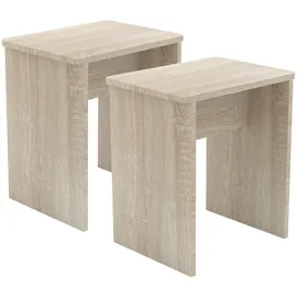 VCM 2er Set Sitzhocker Beistelltisch Esal