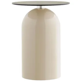 VCM ebuy24 Beistelltisch,, Ravello aus Glas Ø40cm | Beige - Beige