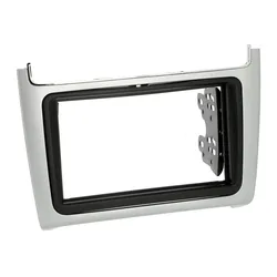  Radioblende VW Polo (6C) ab 2014 2DIN silver Rahmen + innerer Frame 