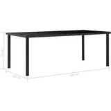 vidaXL Esstisch Schwarz 200 x 100 x 75 cm Hartglas