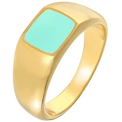Elli Siegelring Emaille Rechteck Klassik 925 Silber Ringe   Damen 