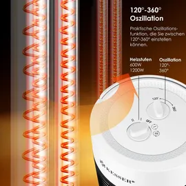 Kesser KESSER® Standheizstrahler Infrarotheizung, Heizstrahler Energieeffiziente Heizung Innenraum mit 360° Oszillation, Infrarotheizung Standgerät, Elektroheizung mit IP55, Terrassen-Heizstrahler