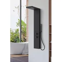 Marwell Duscharmatur Duschset Essenza schwarz 125x20 cm - Regendusche