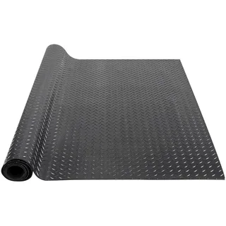 Vevor Gummimatte 4625 x 1236 mm Bodenmatte SBR-Gummi Bodenbelag 3 mm Dicke Noppenmatte Diamant Tränenblech Bodenmatte Antirutschmatte Gummibelag Ideal für Garagen, Lagerhallen, Fitnessstudios, Gehwege