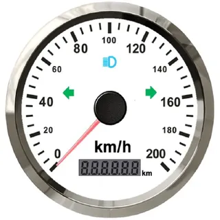 ELING Auto-Motorrad-GPS-Tacho-Set, Kilometerzähler, 0-200 km/h, Kilometerstand 85 mm, mit Rücklicht