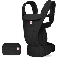 Ergobaby Omni Deluxe All-in-One Babytrage für Neugeborene ab Geburt bis 20kg, Ergonomische 4-Positionen Mesh Babytrage Rückentrage Baby-Tragetasche, Onyx Black