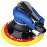 GARRYFIZH Tellerschleifmaschine 150 mm pneumatischer Tellerschleifer mit Staubsammelschlauch, 10000 m/min, Geschwindigkeitsregler, Sechs-Zoll-Sechs-Loch-Klebepad blau