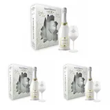 Sant'Orsola ICE Demi Sec Schaumwein Sekt Wein + Weinglas Geschenkbox (1 x 0.75 l) (Packung mit 3)